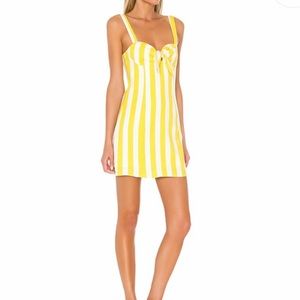 NWT Revolve Lovers + Friends Adele dress size medium yellow & white stripe mini